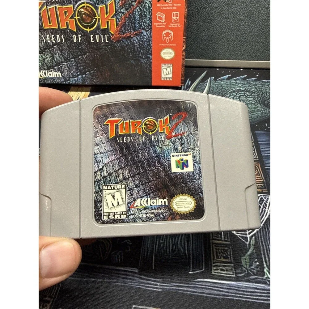 Turok 2: Seeds of Evil. CIB Complete N64 Nintendo 64. Tested Authentic Very Good